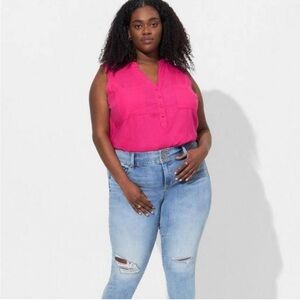 Torrid Harper Linen Blend Top